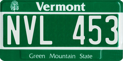 VT license plate NVL453