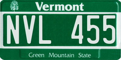 VT license plate NVL455