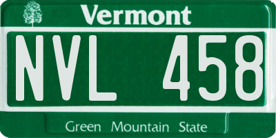 VT license plate NVL458