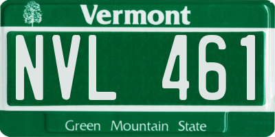 VT license plate NVL461
