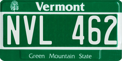 VT license plate NVL462