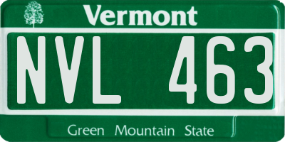 VT license plate NVL463