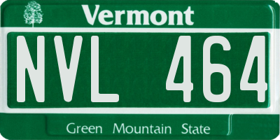 VT license plate NVL464
