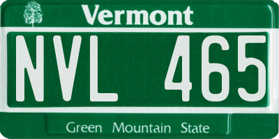 VT license plate NVL465
