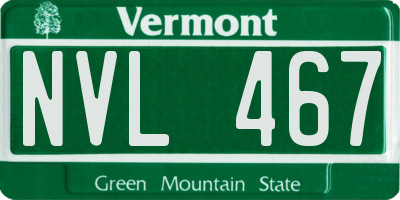 VT license plate NVL467