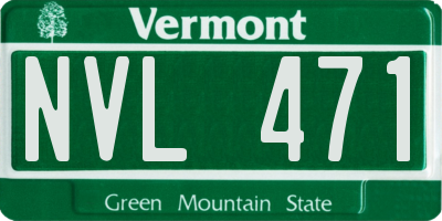 VT license plate NVL471