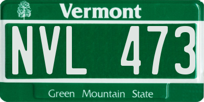 VT license plate NVL473