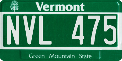 VT license plate NVL475