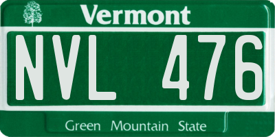 VT license plate NVL476
