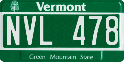 VT license plate NVL478