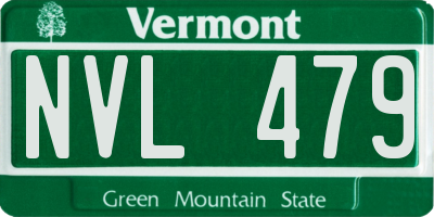 VT license plate NVL479