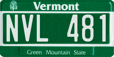 VT license plate NVL481