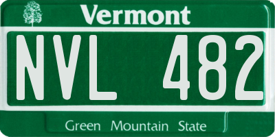 VT license plate NVL482