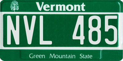 VT license plate NVL485
