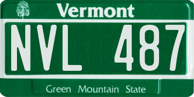 VT license plate NVL487