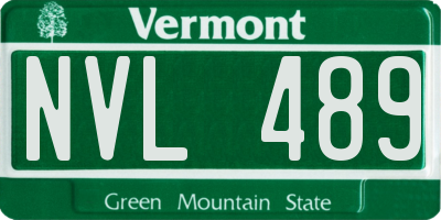 VT license plate NVL489