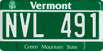 VT license plate NVL491