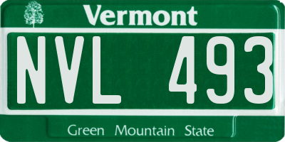 VT license plate NVL493