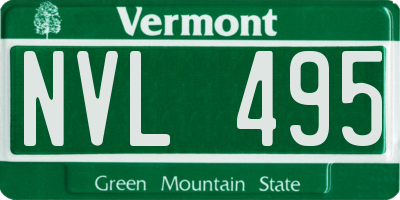 VT license plate NVL495