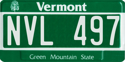 VT license plate NVL497