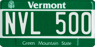VT license plate NVL500