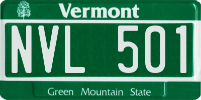 VT license plate NVL501
