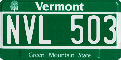 VT license plate NVL503