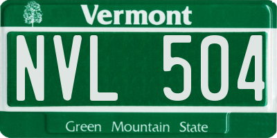 VT license plate NVL504