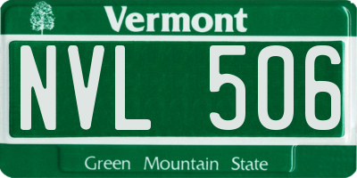 VT license plate NVL506