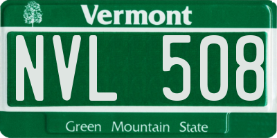 VT license plate NVL508