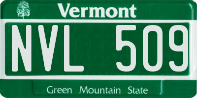 VT license plate NVL509