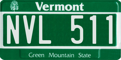 VT license plate NVL511