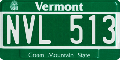 VT license plate NVL513