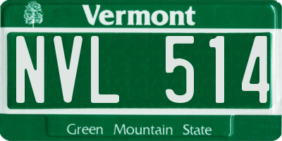 VT license plate NVL514