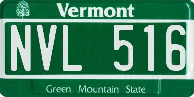 VT license plate NVL516