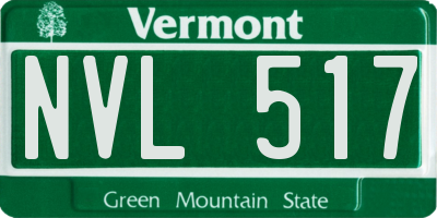VT license plate NVL517
