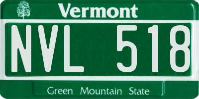 VT license plate NVL518