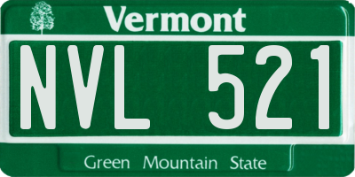 VT license plate NVL521