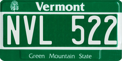 VT license plate NVL522