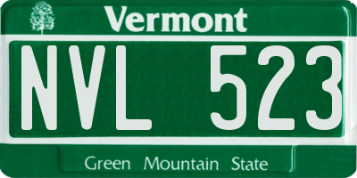 VT license plate NVL523