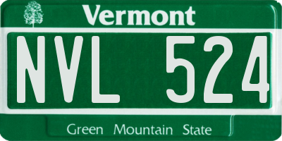 VT license plate NVL524