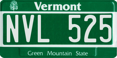 VT license plate NVL525