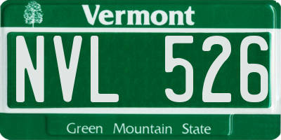 VT license plate NVL526