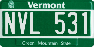 VT license plate NVL531