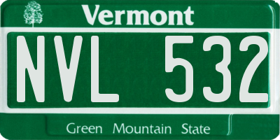 VT license plate NVL532