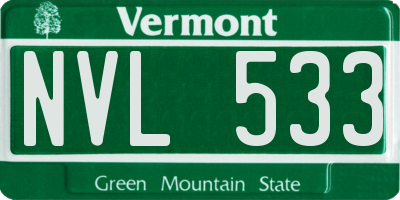 VT license plate NVL533