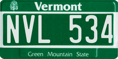 VT license plate NVL534