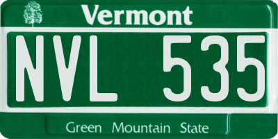 VT license plate NVL535