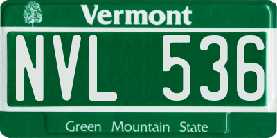 VT license plate NVL536