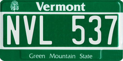 VT license plate NVL537